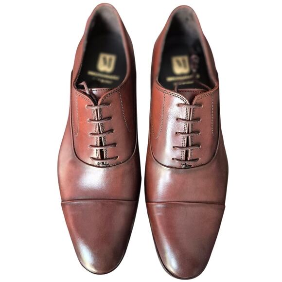 Bruno Magli Men Cancun Cap Toe Oxfords Us 7.5M Rust Calf Leather - Picture 2 of 6